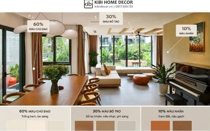 NHỮNG NGUYÊN TẮC PHỐI MÀU TRONG NỘI THẤT