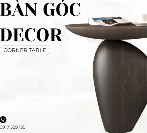 Bàn Góc Decor KiBi – 1 Vẻ Đẹp Điêu Khắc, Điểm Nhấn Tinh Tế Cho Không Gian Sống